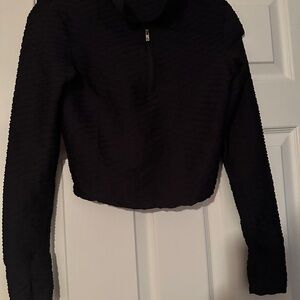 BuffBunny Black Cropped Fitted Polo Sweatshirt
